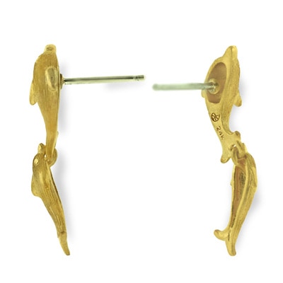 ドルフィンモチーフ 純金ピアス