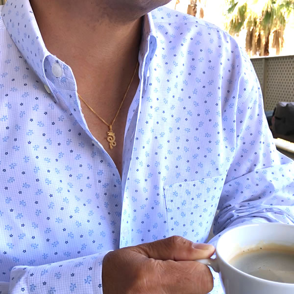 【即日お届け】<メンズ>龍モチーフ 純金ペンダント(ネックレス紐付)