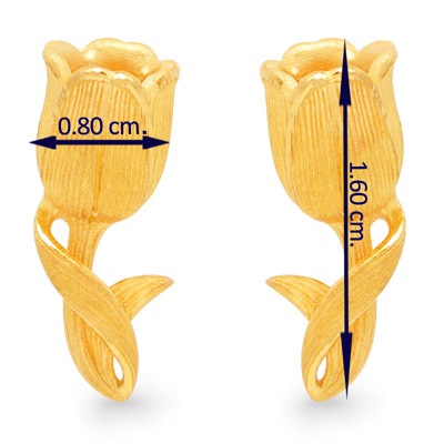 チューリップモチーフ 純金ピアス