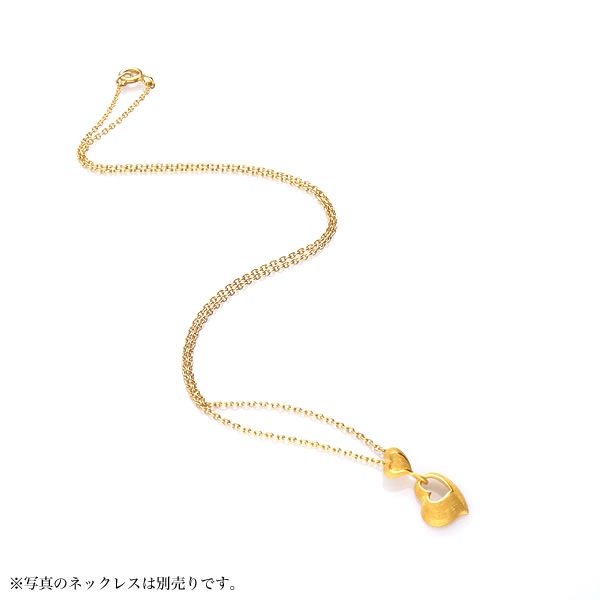 連なる2つのハート 純金ペンダント