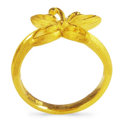 バタフライ 純金リング