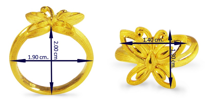 バタフライ 純金リング