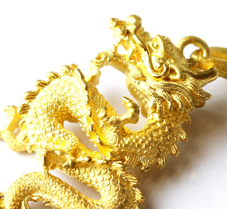 <メンズ>龍モチーフ 純金ペンダント(ネックレス紐付)