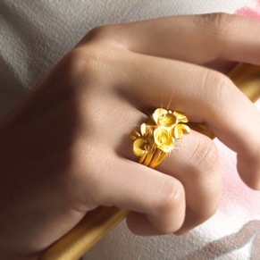 大輪の花 純金リング