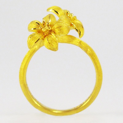 ジャスミンの花 純金リング