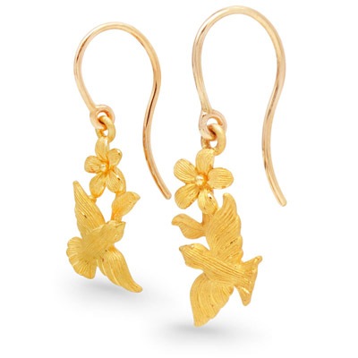 鳩モチーフ 純金ピアス