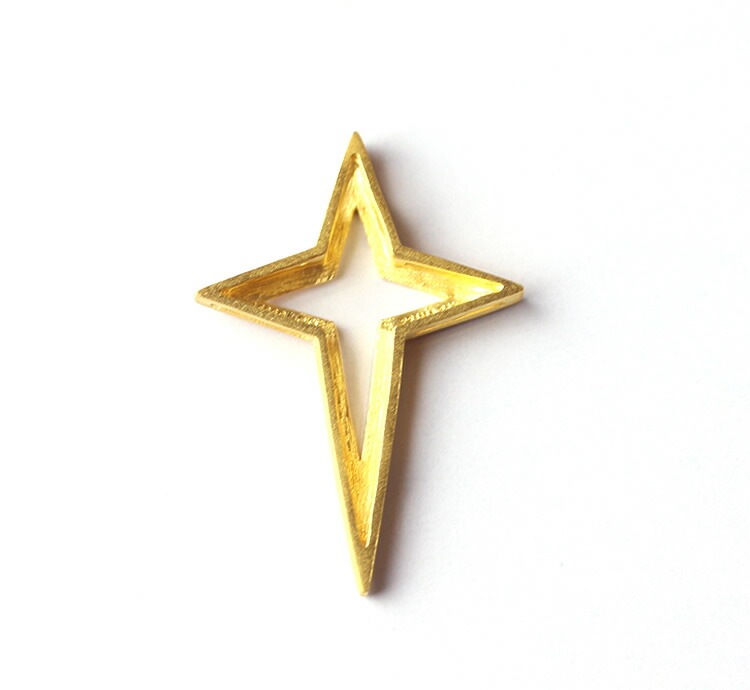 <メンズ>クロスモチーフ 純金ペンダント(ネックレス紐付)