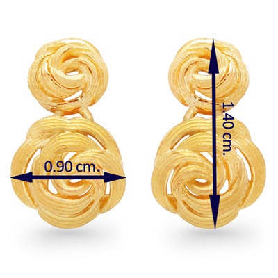 バラモチーフ 純金ピアス