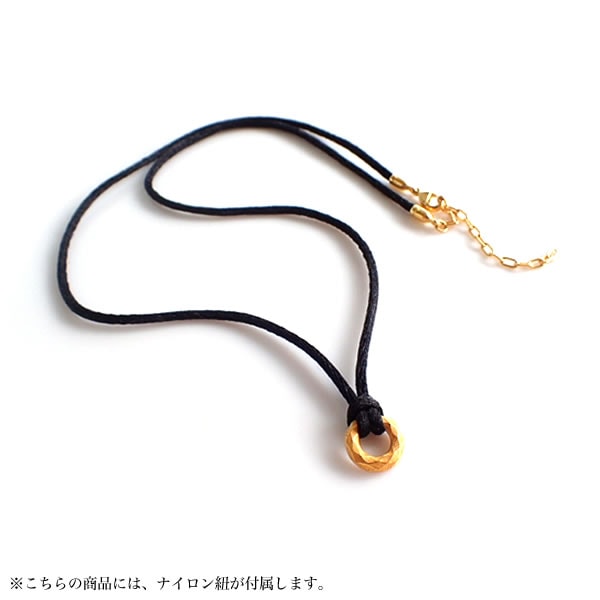 ゴールド リング型ペンダント ネックレス メンズ＞リング型サークル 純金ペンダント（ネックレス紐付