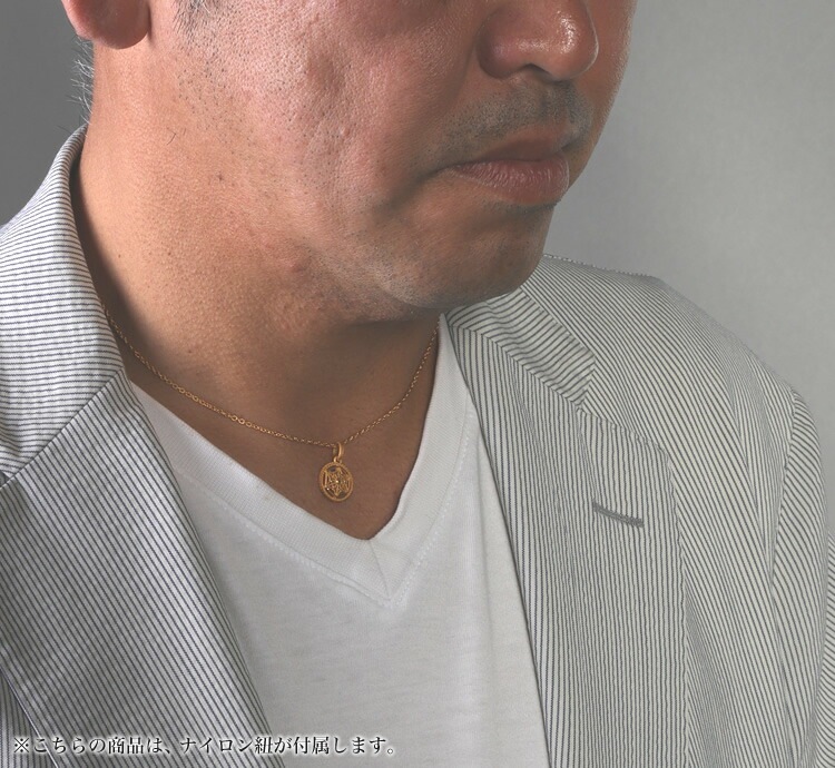 メンズ＞六角形の星モチーフ 純金ペンダント（ネックレス紐付