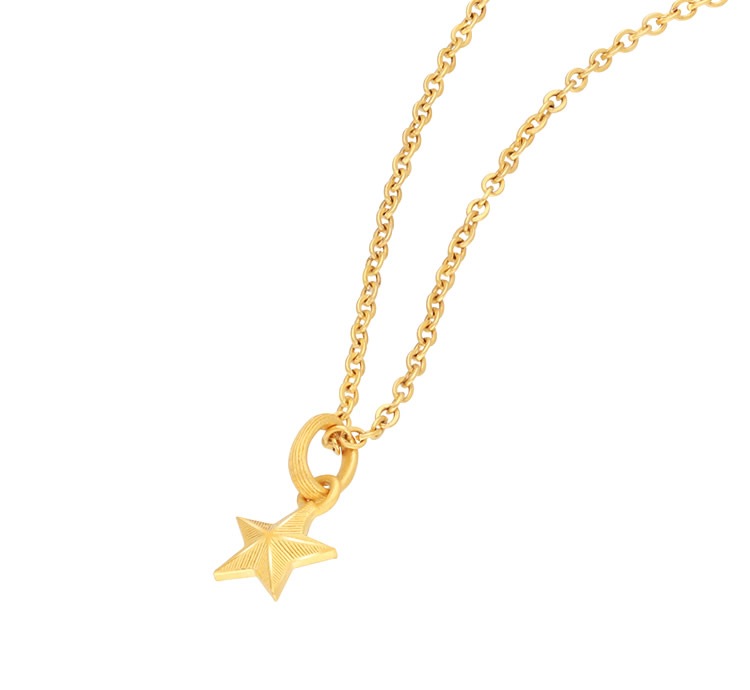 【即日お届け】スターモチーフ 純金ペンダント(SV925チェーン付き)