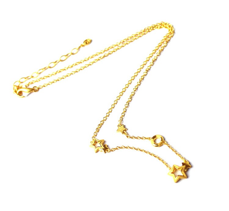 スターフラワーモチーフ 純金ネックレス