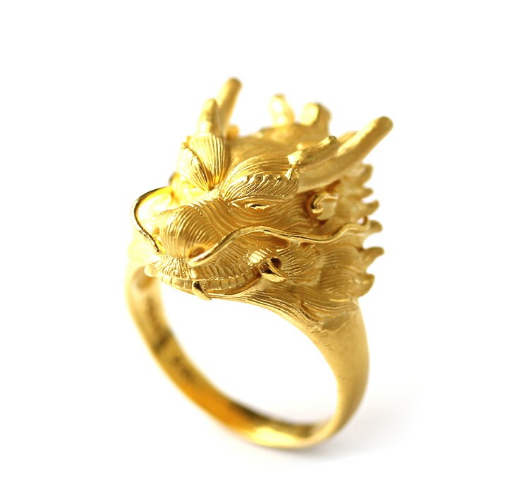 <メンズ>インペリアルドラゴン 純金リング