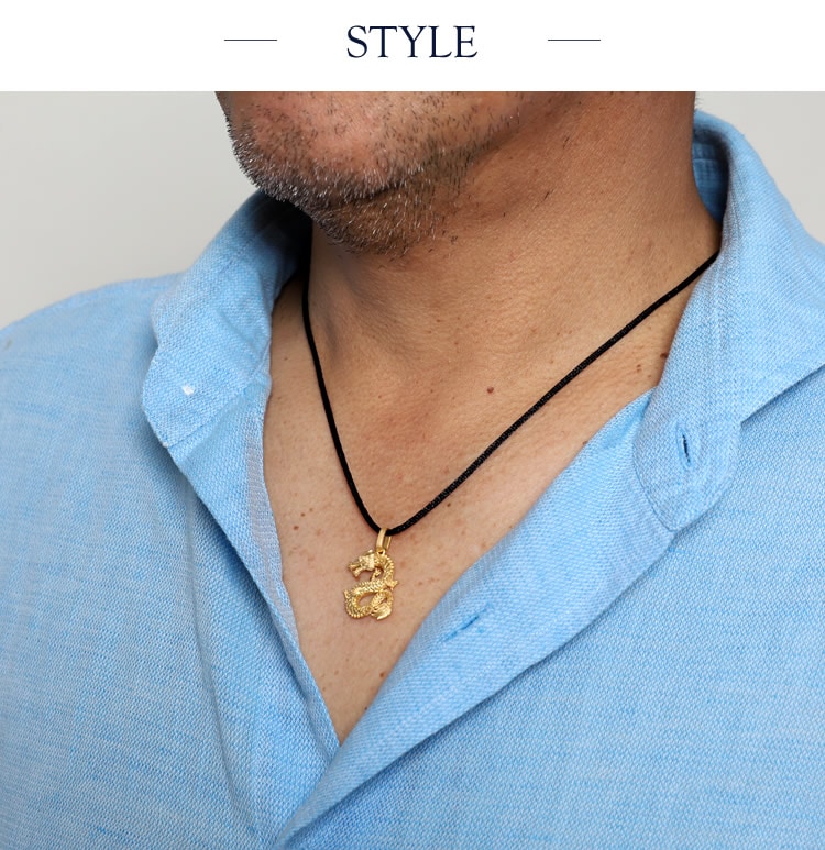 ＜メンズ＞迫力の龍モチーフ 純金ペンダント（ネックレス紐付き）