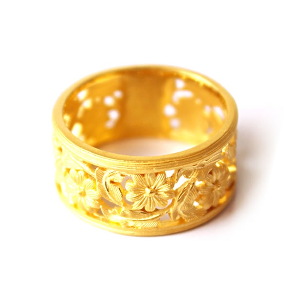 可憐なコスモス 純金リング