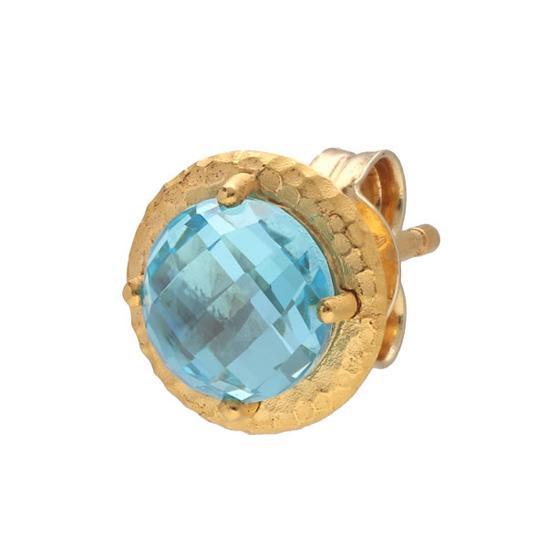 スイスブルートパーズ 2.2ct 純金ピアス