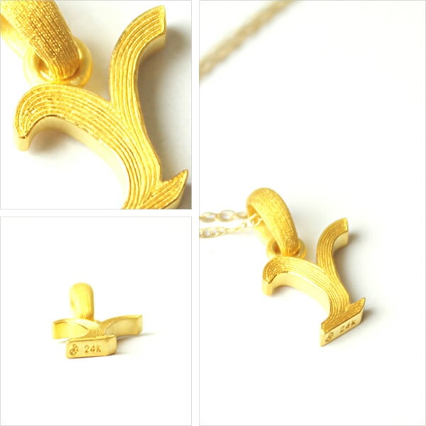 イニシャルアルファベット14種類 純金イニシャルペンダント