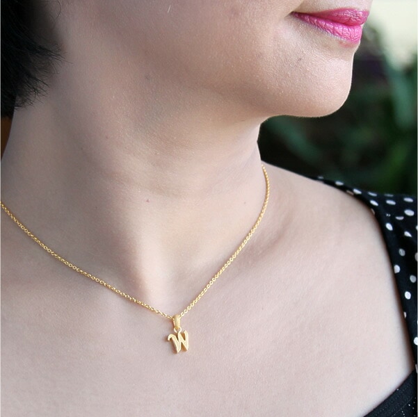 イニシャルアルファベット14種類 純金イニシャルペンダント