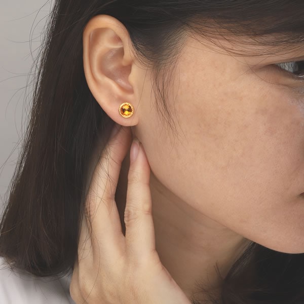 天然シトリン（1.5ct/1.5ct)ピアス