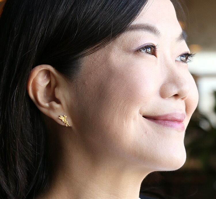 妖精モチーフ 純金ピアス