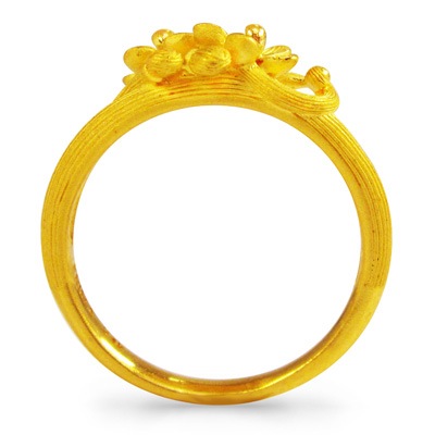 アーティスティックなシルエット 純金リング