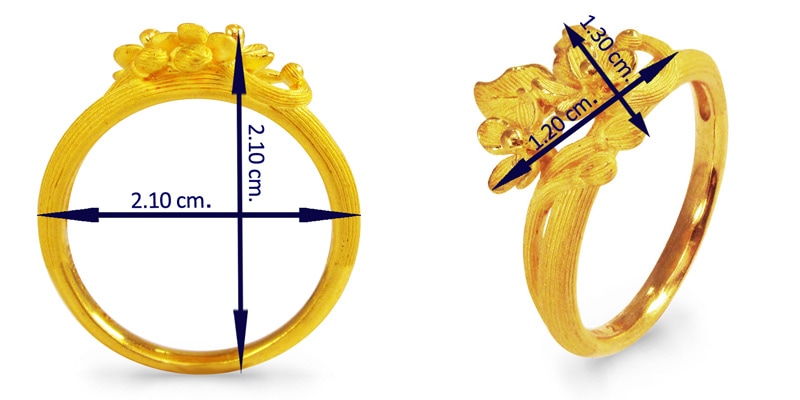 アーティスティックなシルエット 純金リング