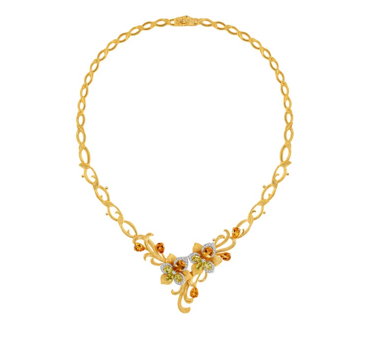ロイヤル・アイリス 純金ジェムストーンネックレス - Royal Collection Line
