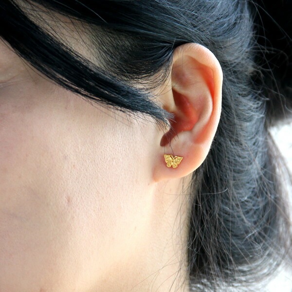 蝶モチーフ(Sサイズ) 純金ピアス