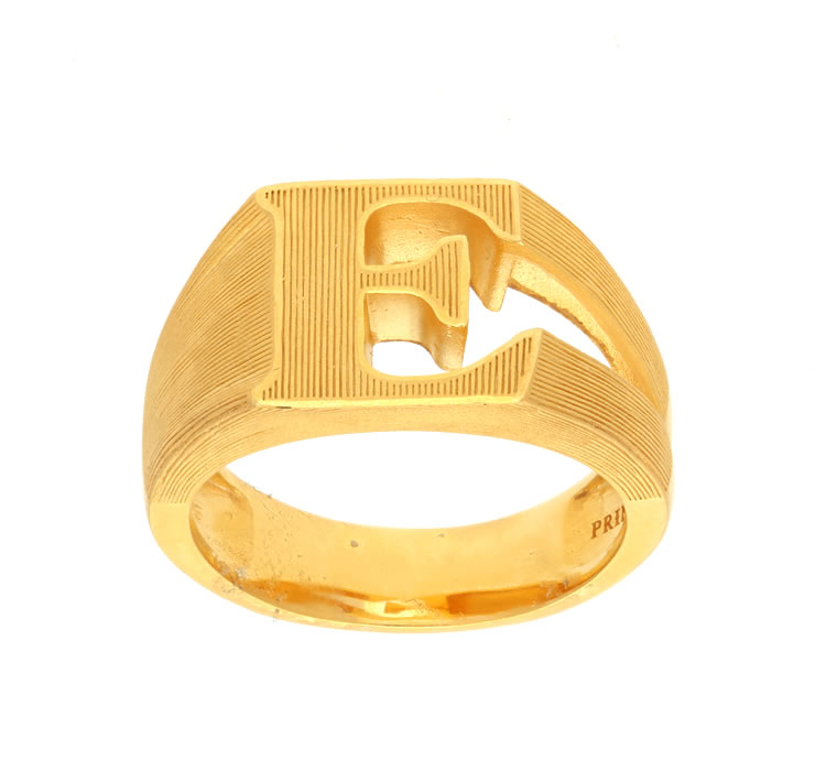 <メンズ>イニシャルE(アルファベット) 純金リング