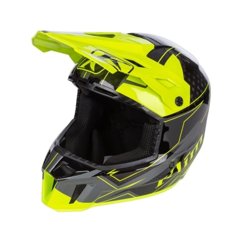[Klim] F3 CARBON HELMET ECE  VELOCITY BLACK - HI-VIS