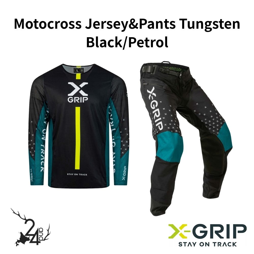 [X-GRIP] オフロードジャージ&パンツ Tungsten - black/petrol