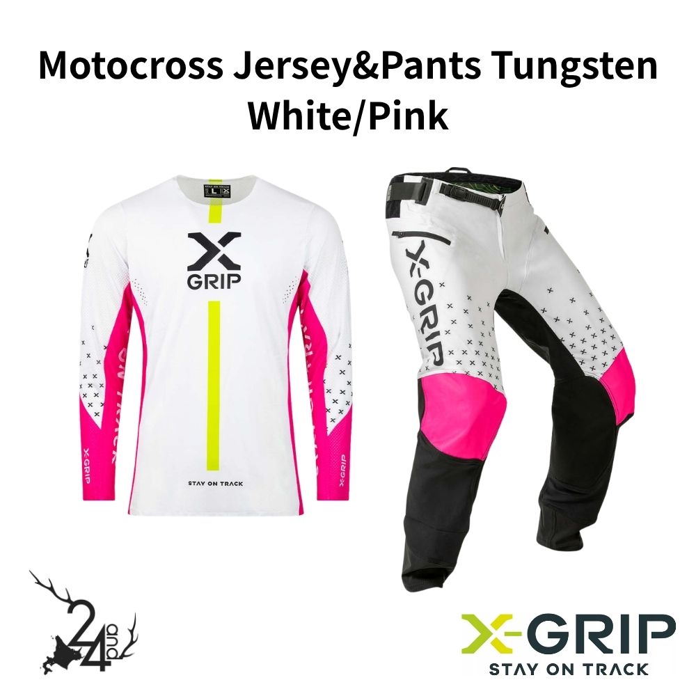 [X-GRIP] オフロードジャージ&パンツ Tungsten - white/pink