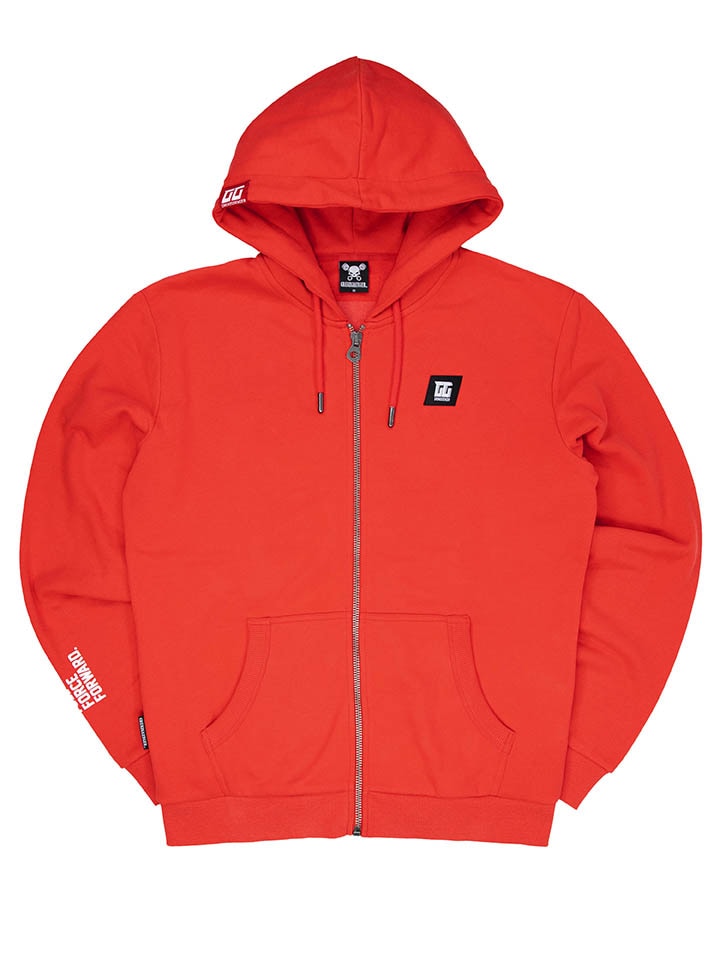 Grenzgaengerエンボスパーカー Lサイズ GRENZGAENGER] Embossed Zipper エンボスジッパー レッド L