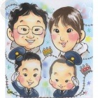 家族の記念に by 直【手描きの似顔絵色紙を作成】|手描きの似顔絵を作成する