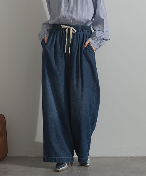 le colis】ケミカルウォッシュ加工タックイージーパンツ | le colis