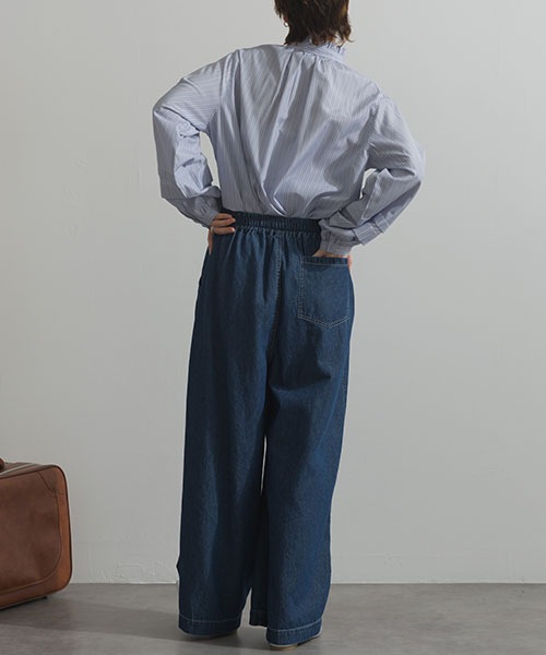 le colis】ケミカルウォッシュ加工タックイージーパンツ | le colis