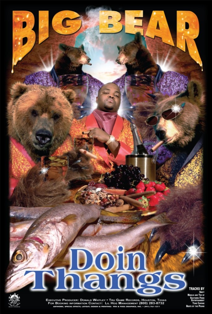 BIG BEAR DOING THANG 24X36 OFFICIAL PEN&PIXEL POSTER*刻印