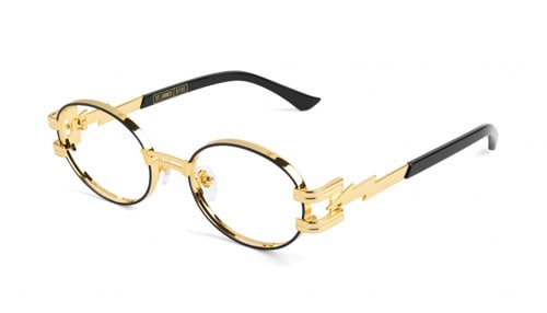 9five ST.JAMES BOLT Black & 24k Gold Clear Lens Glasses������ȥ������ॹ / �֥�å���24K������� / ���ꥢ����� / �ʥ���ե�����