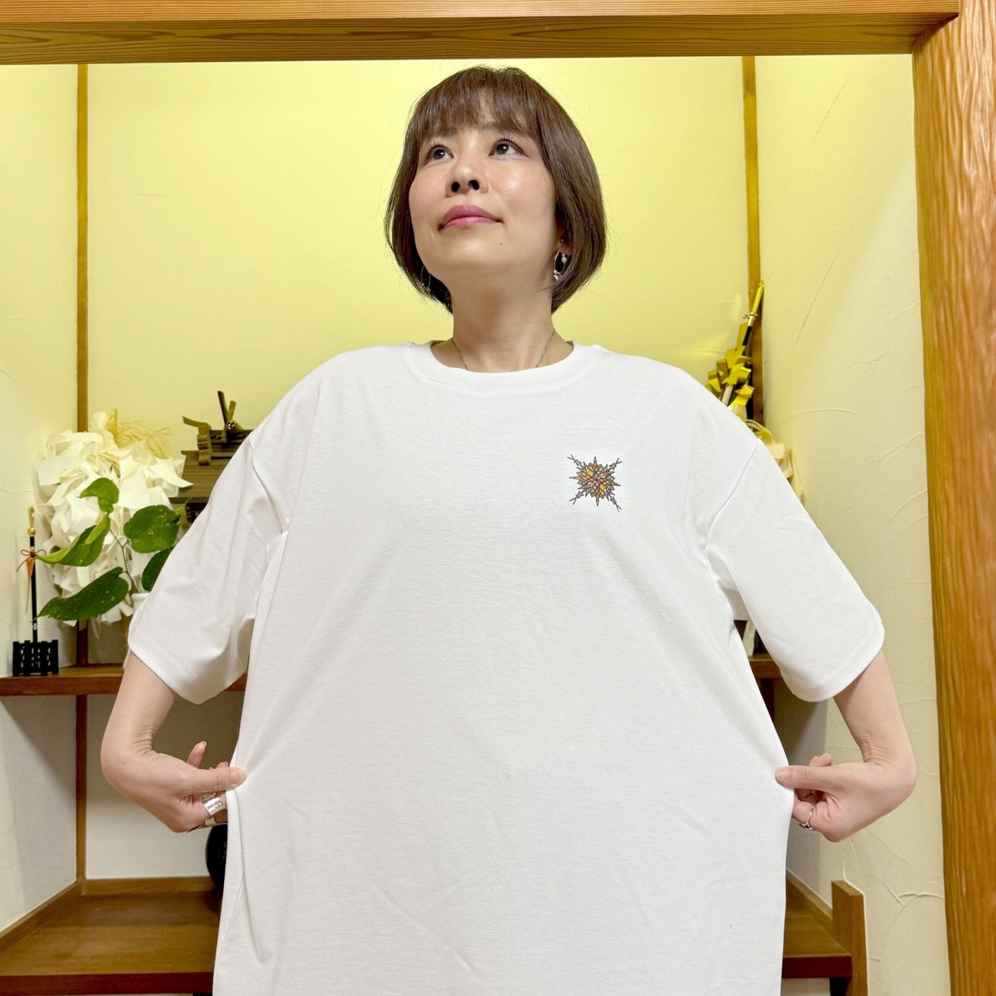 国産Tシャツ【プレアデス×メルセギウス】覚醒曼荼羅ロゴ【ホワイト】／フリーサイズ