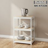 メタル＆ウッドラック 3段 幅61cm 奥行41cm 高さ90cm 総耐荷重150kg ローラック DIY ワゴン スチールラック メタルラック MK-KT23N 正規品|メタル＆ウッドラック