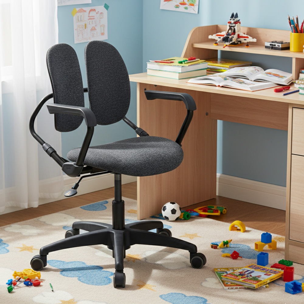 デュオレスト ワークチェア キャスター付き 肘付き 二つの背もたれ