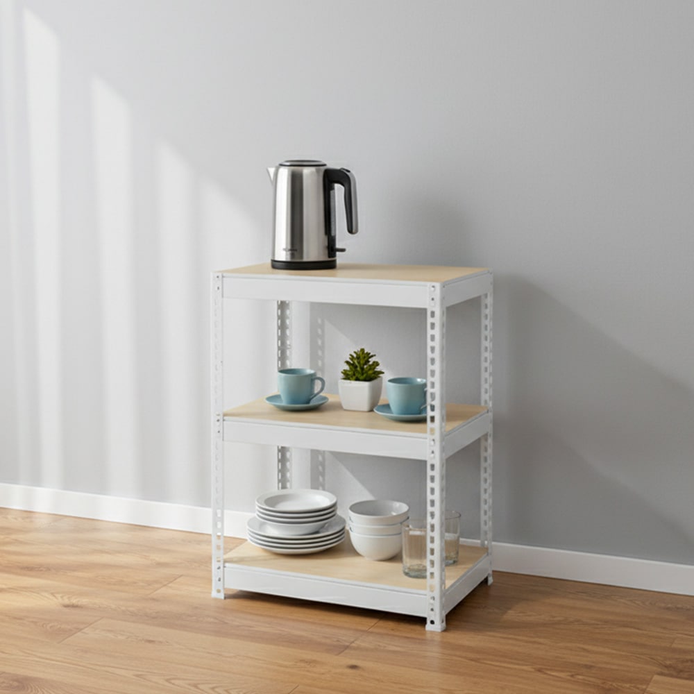 メタル＆ウッドラック 3段 幅61cm 奥行41cm 高さ90cm 総耐荷重