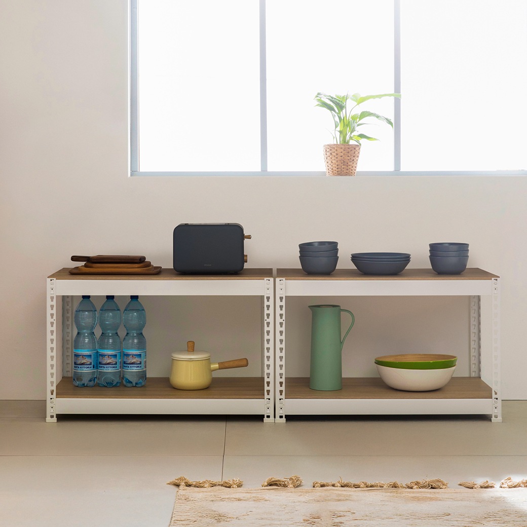 追加パーツ】メタル＆ウッドラック 専用 追加2段セット 幅81cm 高45cm