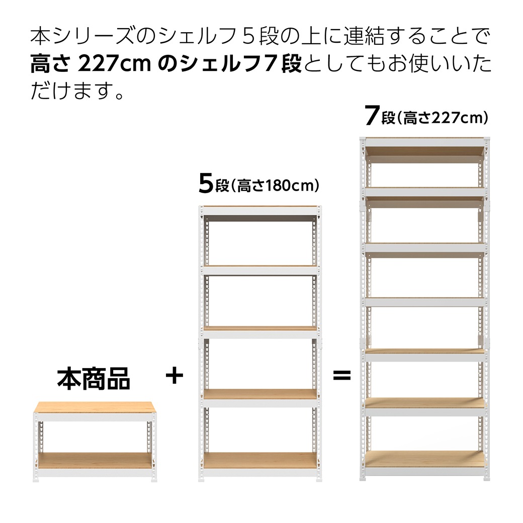 追加パーツ】メタル＆ウッドラック 専用 追加2段セット 幅81cm 高45cm