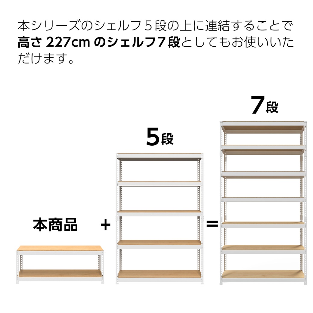 追加パーツ】メタル＆ウッドラック 専用 追加2段セット 幅121cm 高45cm