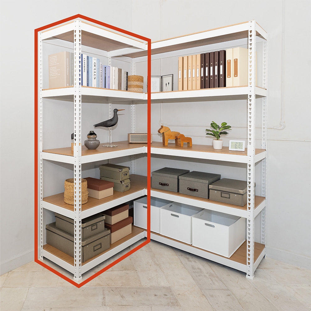 追加パーツ】メタル＆ウッドラック 専用 コーナー連結 5段 幅81cm 高