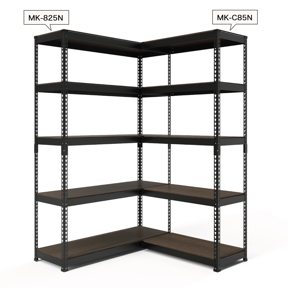 追加パーツ】メタル＆ウッドラック 専用 コーナー連結 5段 幅81cm 高