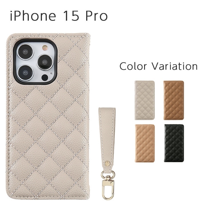 HANARO公式 | iPhone 15 Pro quiltdairy キルティング 手帳型