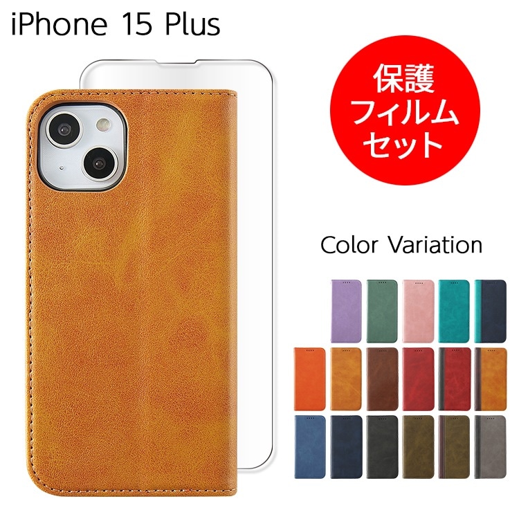 iPhone 15 Plus �ե��ԥ�PU �ե���ॻ�å�