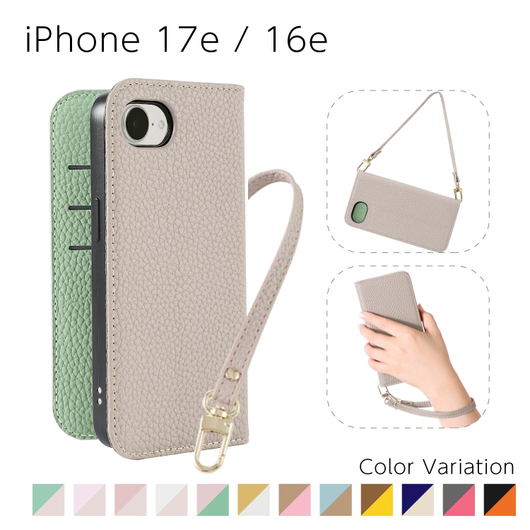 iPhone 17e / 16e Sophia �ϥ�ɥ��ȥ�åץ��å� PU������ �Х����顼